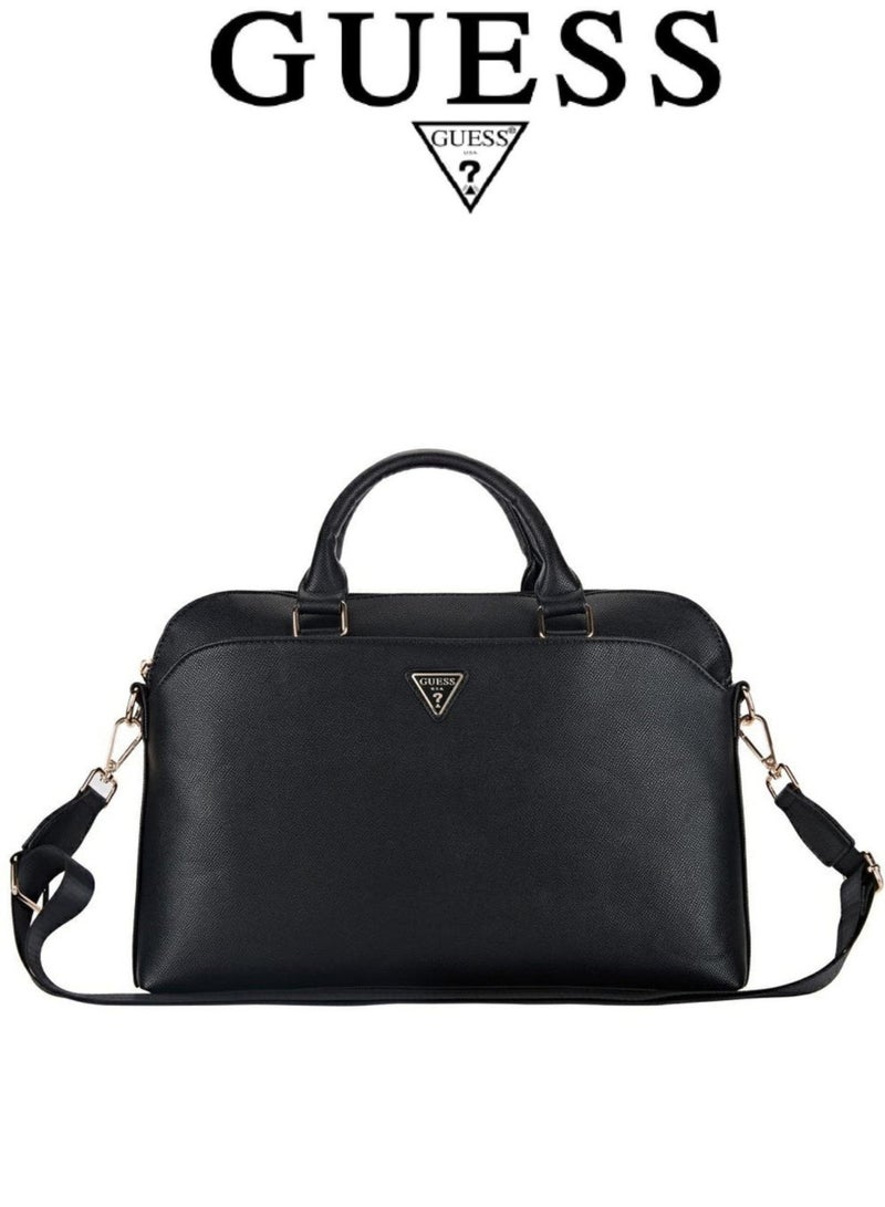 GUESS Laptop Guess bag, Guess bag suitable for laptops of 13/14/15 inches, leather laptop bag. Elegant and luxurious French design laptop bag. Original and certified Guess laptop bag. Black - Image 2